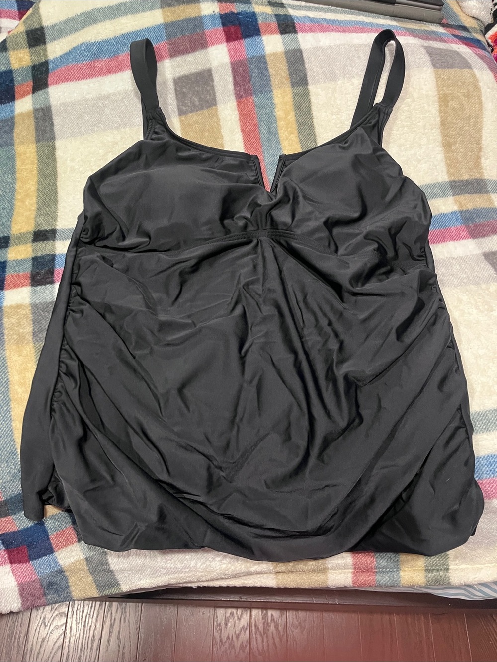 Black V-Neck Tankini Top